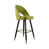 Drop 水滴形絨布高腳實木吧檯椅